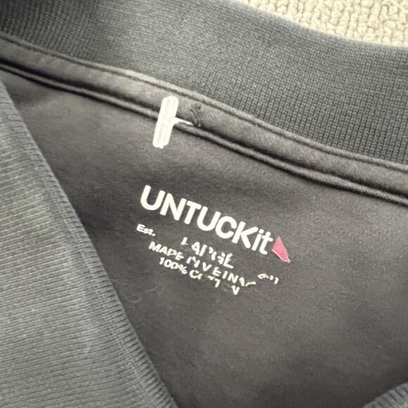 UNTUCKit Polo Shirt Adult Large Black Short Sleeve Casual Preppy Men's - Picture 9 of 14